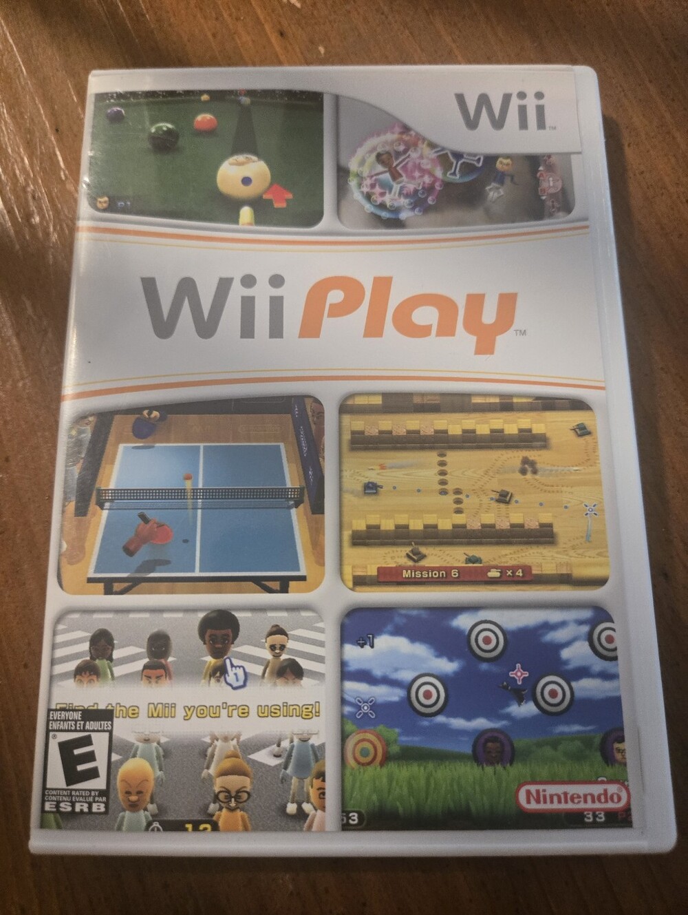 Nintendo Wii Play Video Game - White Case with Orange Logo